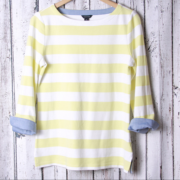 Nautica Tops - Nautica Striped 3/4 Sleeve Knit Top Size S